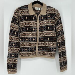PAUL HARRIS DESIGN FULL ZIP VINTAGE CARDIGAN COTTON BLEND